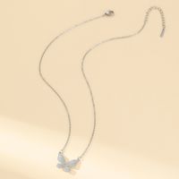 Großhandel Elegant Einfacher Stil Schmetterling Kupfer Inlay Zirkon Halskette Mit Anhänger main image 2
