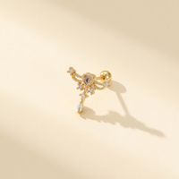 1 Piece Ear Cartilage Rings & Studs Luxurious Romantic Cross Copper Inlay Zircon KC Electrophoresis White  Ear Cartilage Rings & Studs main image 4