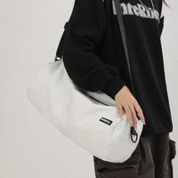 Unisex Solid Color Oxford Cloth Sewing Thread Zipper Shoulder Bag Hiking Backpack main image 4