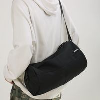 Unisex Solid Color Oxford Cloth Sewing Thread Zipper Shoulder Bag Hiking Backpack main image 2