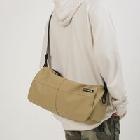 Unisex Solid Color Oxford Cloth Sewing Thread Zipper Shoulder Bag Hiking Backpack main image 6