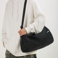 Unisex Solid Color Oxford Cloth Sewing Thread Zipper Shoulder Bag Hiking Backpack sku image 3