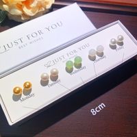 Copper 14K Gold Plated K Gold Plated Silver Plated Elegant Simple Style Commute Inlay Circle Round Round Dots Artificial Pearls Zircon Ear Studs sku image 1