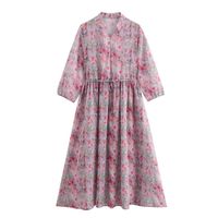 Women's Regular Dress Vacation V Neck Printing Half Sleeve Ditsy Floral Midi Dress Holiday Beach main image 3