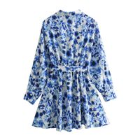 Women's Regular Dress British Style Turndown Printing Button Long Sleeve Ditsy Floral Above Knee Holiday Beach Date main image 5