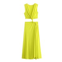 Women's Regular Dress Streetwear V Neck Sleeveless Solid Color Midi Dress Holiday Date Bar main image 3