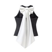 Holiday Date Women's Preppy Style Color Block Bow Knot Polyester Pocket Skirt Sets Skirt Sets main image 5