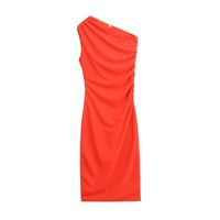 Women's Sheath Dress Streetwear Oblique Collar Sleeveless Solid Color Maxi Long Dress Holiday Banquet Date main image 4