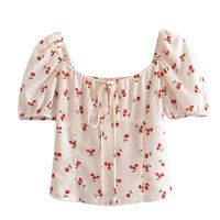 Women's Blouse Short Sleeve T-Shirts Printing Vacation Cherry main image 3