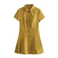 Women's Regular Dress British Style Turndown Button Half Sleeve Solid Color Knee-Length Holiday Daily Date main image 5