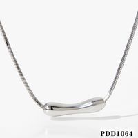 304 Stainless Steel 14K Gold Plated White Gold Plated Gold Plated Casual Solid Color Pendant Necklace sku image 2
