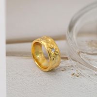 Copper 18K Gold Plated Casual Classic Style Plating Solid Color Wide Band Rings main image 3