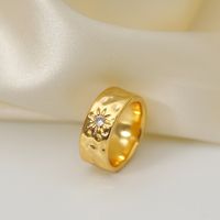 Copper 18K Gold Plated Casual Classic Style Plating Solid Color Wide Band Rings main image 1