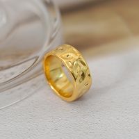 Copper 18K Gold Plated Casual Classic Style Plating Solid Color Wide Band Rings main image 6
