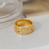 Copper 18K Gold Plated Casual Classic Style Plating Solid Color Wide Band Rings main image 4