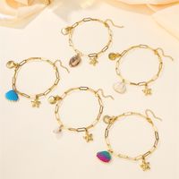 Beach Shell 304 Stainless Steel Plating Inlay Shell 18K Gold Plated Women's Anklet main image 1