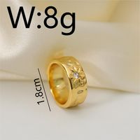 Copper 18K Gold Plated Casual Classic Style Plating Solid Color Wide Band Rings sku image 1