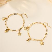 Beach Shell 304 Stainless Steel Plating Inlay Shell 18K Gold Plated Women's Anklet main image 4
