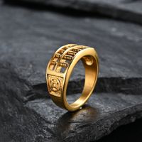 Hip-Hop Retro Solid Color 304 Stainless Steel Plating 18K Gold Plated Men's Open Rings main image 1