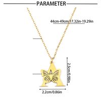 201 Stainless Steel 18K Gold Plated Hip-Hop Plating Letter Butterfly Pendant Necklace main image 2