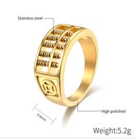 Hip-Hop Retro Solid Color 304 Stainless Steel Plating 18K Gold Plated Men's Open Rings main image 3