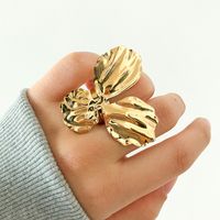 304 Stainless Steel 14K Gold Plated Vintage Style Simple Style Plating Flower Rings main image 2