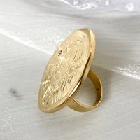 304 Stainless Steel 14K Gold Plated Vintage Style Simple Style Plating Flower Rings main image 3