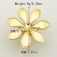 304 Stainless Steel 14K Gold Plated Vintage Style Simple Style Plating Flower Rings sku image 1