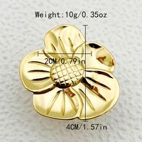 304 Stainless Steel 14K Gold Plated Vintage Style Simple Style Plating Flower Rings sku image 5