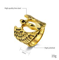 Hip-Hop Retro Solid Color 304 Stainless Steel Plating 18K Gold Plated Men's Rings main image 4