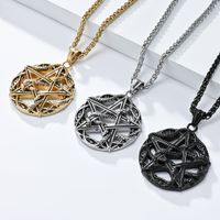 Hip-Hop Retro Solid Color 304 Stainless Steel Plating 18K Gold Plated Men's Pendant Necklace main image 1