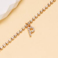 Vacation Beach Letter Alloy Plating Inlay Artificial Rhinestones Women's Anklet main image 5