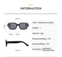 Vintage Style Solid Color Ac Square Full Frame Women's Sunglasses main image 2