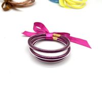 Retro Simple Style Round Solid Color Pvc Plastic Kid's Buddhist Bangle sku image 8