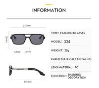 Hip-Hop Cool Style Color Block Ac Square Full Frame Women's Sunglasses main image 2