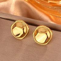 1 Pair Vintage Style Simple Style Waves Lines Irregular Plating 304 Stainless Steel 18K Gold Plated Ear Studs main image 4