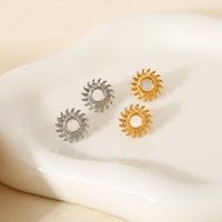 1 Pair Simple Style Sun Plating 304 Stainless Steel 18K Gold Plated Ear Studs main image 1