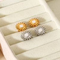 1 Pair Simple Style Sun Plating 304 Stainless Steel 18K Gold Plated Ear Studs main image 7