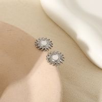 1 Pair Simple Style Sun Plating 304 Stainless Steel 18K Gold Plated Ear Studs main image 4