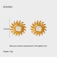 1 Pair Simple Style Sun Plating 304 Stainless Steel 18K Gold Plated Ear Studs main image 3