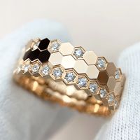 Wholesale Lady Geometric Copper Plating 18K Gold Plated Rings main image 2