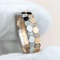 Wholesale Lady Geometric Copper Plating 18K Gold Plated Rings main image 5