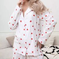 Home Women's Simple Style Heart Shape Cotton Pants Sets Pajama Sets main image 2