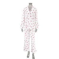 Home Women's Simple Style Heart Shape Cotton Pants Sets Pajama Sets main image 4
