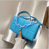 Women's Medium Pu Leather Lattice Solid Color Streetwear Magnetic Buckle Crossbody Bag sku image 5