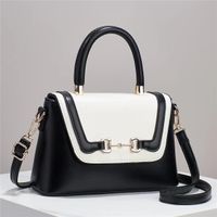 Women's Medium Pu Leather Color Block Vintage Style Classic Style Zipper Crossbody Bag main image 5