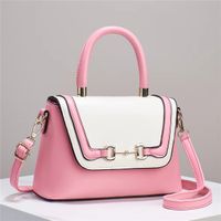 Women's Medium Pu Leather Color Block Vintage Style Classic Style Zipper Crossbody Bag main image 4