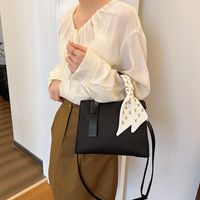 Women's Medium Pu Leather Solid Color Basic Vintage Style Zipper Crossbody Bag main image 7