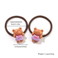 Kid'S Cartoon Style Cute Sweet Bear Plastic Rubber Band Hair Tie main image 2