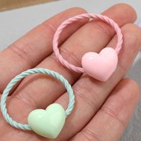 Kid'S Cute Sweet Simple Style Heart Shape Rope Hair Tie main image 4